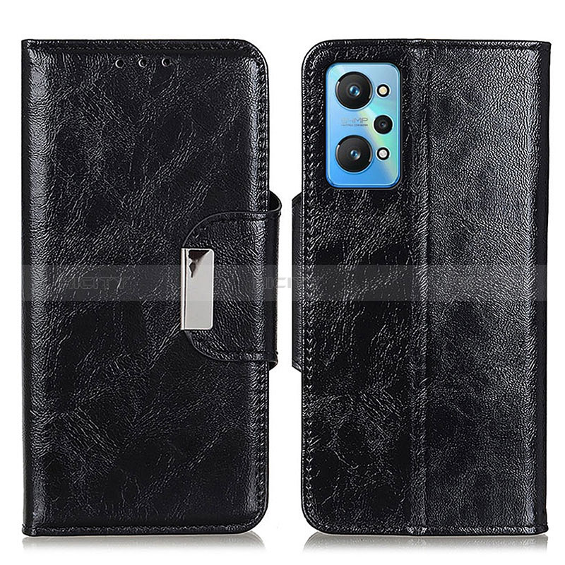 Coque Portefeuille Livre Cuir Etui Clapet N04P pour Realme GT2 5G Noir Plus