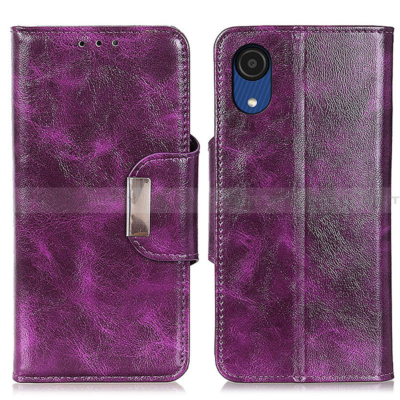 Coque Portefeuille Livre Cuir Etui Clapet N04P pour Samsung Galaxy A03 Core Violet Plus