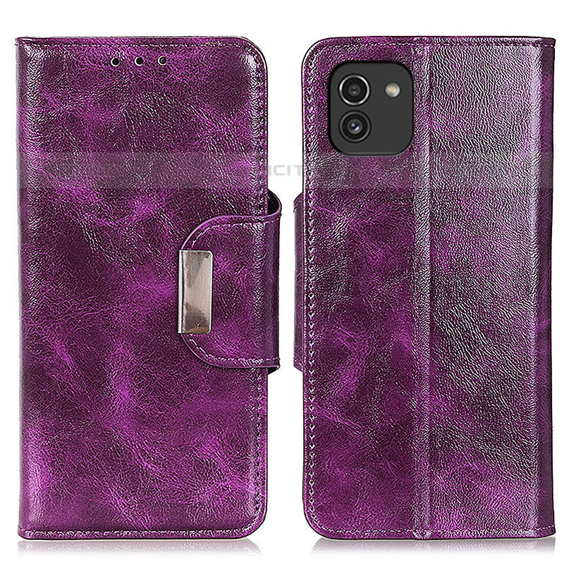 Coque Portefeuille Livre Cuir Etui Clapet N04P pour Samsung Galaxy A03 Violet Plus