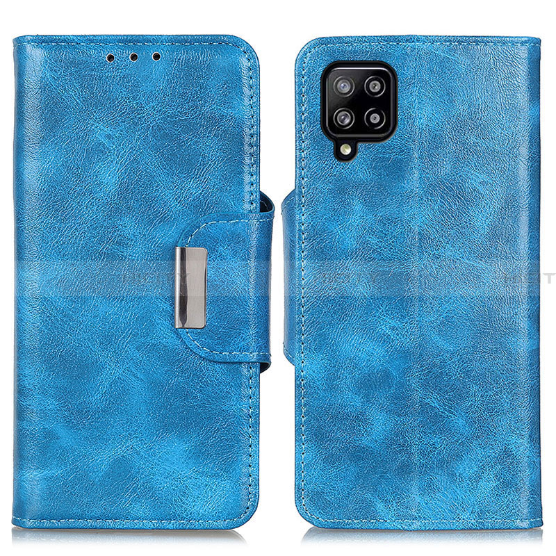 Coque Portefeuille Livre Cuir Etui Clapet N04P pour Samsung Galaxy A22 4G Bleu Ciel Plus