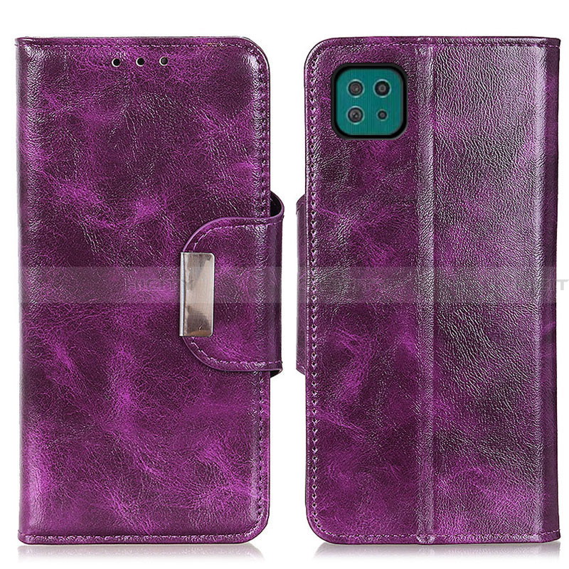 Coque Portefeuille Livre Cuir Etui Clapet N04P pour Samsung Galaxy A22 5G Violet Plus