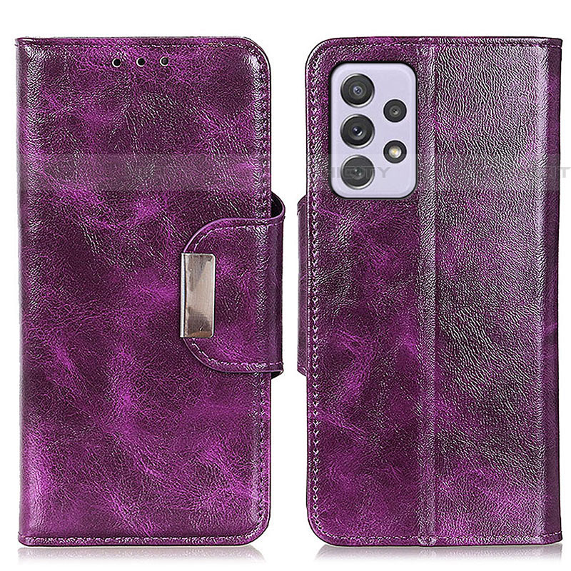 Coque Portefeuille Livre Cuir Etui Clapet N04P pour Samsung Galaxy A73 5G Violet Plus