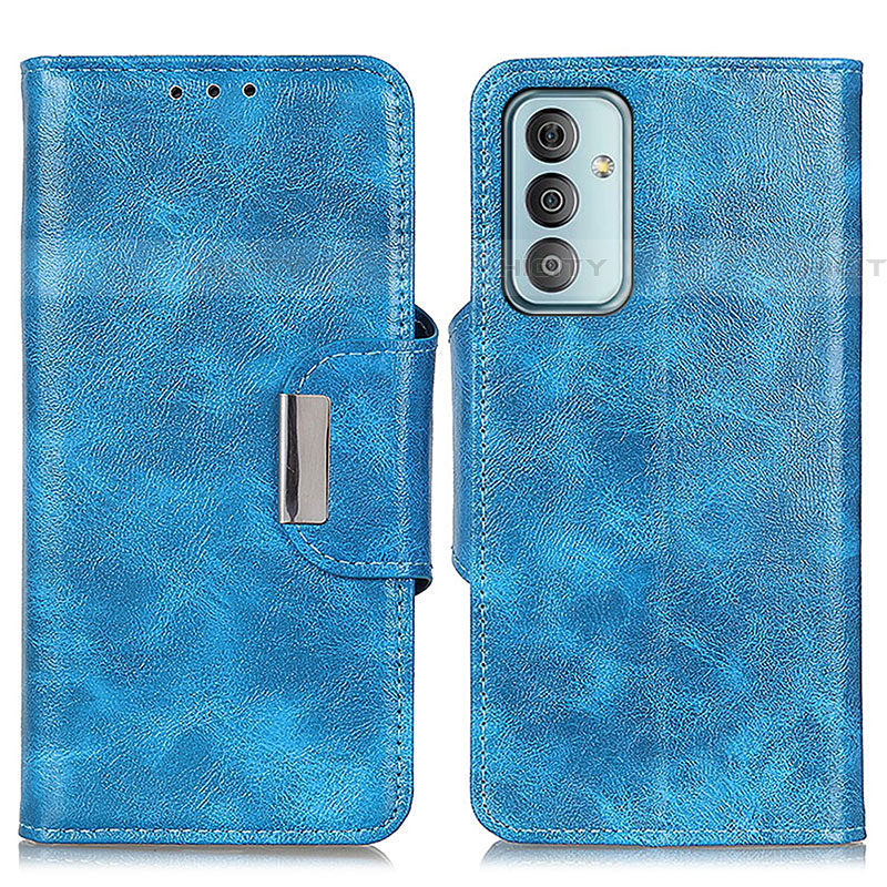 Coque Portefeuille Livre Cuir Etui Clapet N04P pour Samsung Galaxy M13 4G Bleu Ciel Plus