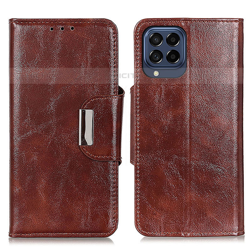 Coque Portefeuille Livre Cuir Etui Clapet N04P pour Samsung Galaxy M53 5G Marron Plus