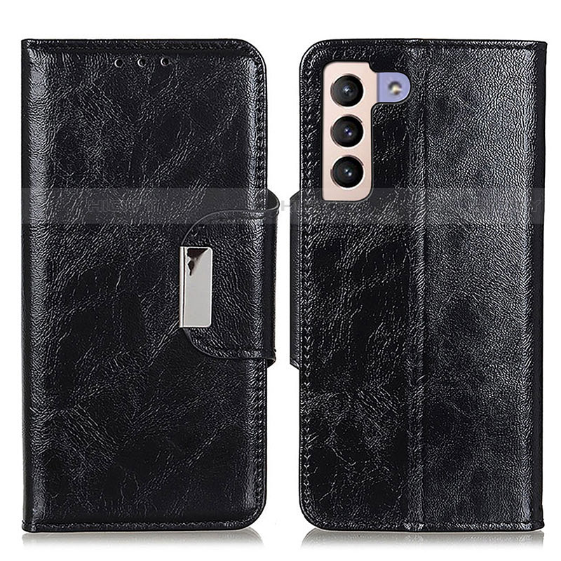 Coque Portefeuille Livre Cuir Etui Clapet N04P pour Samsung Galaxy S21 5G Noir Plus