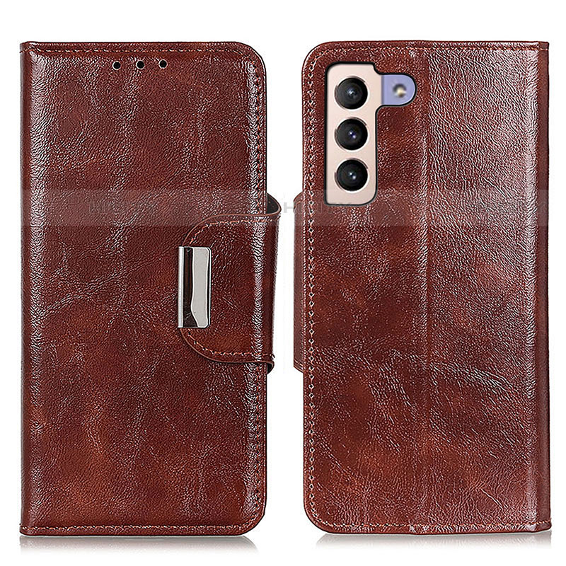 Coque Portefeuille Livre Cuir Etui Clapet N04P pour Samsung Galaxy S22 5G Marron Plus