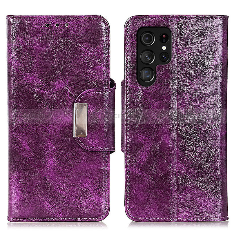 Coque Portefeuille Livre Cuir Etui Clapet N04P pour Samsung Galaxy S24 Ultra 5G Violet Plus