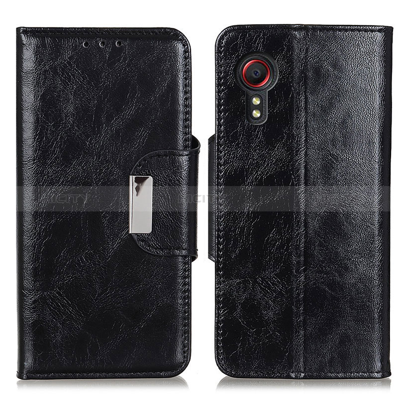 Coque Portefeuille Livre Cuir Etui Clapet N04P pour Samsung Galaxy XCover 5 SM-G525F Noir Plus