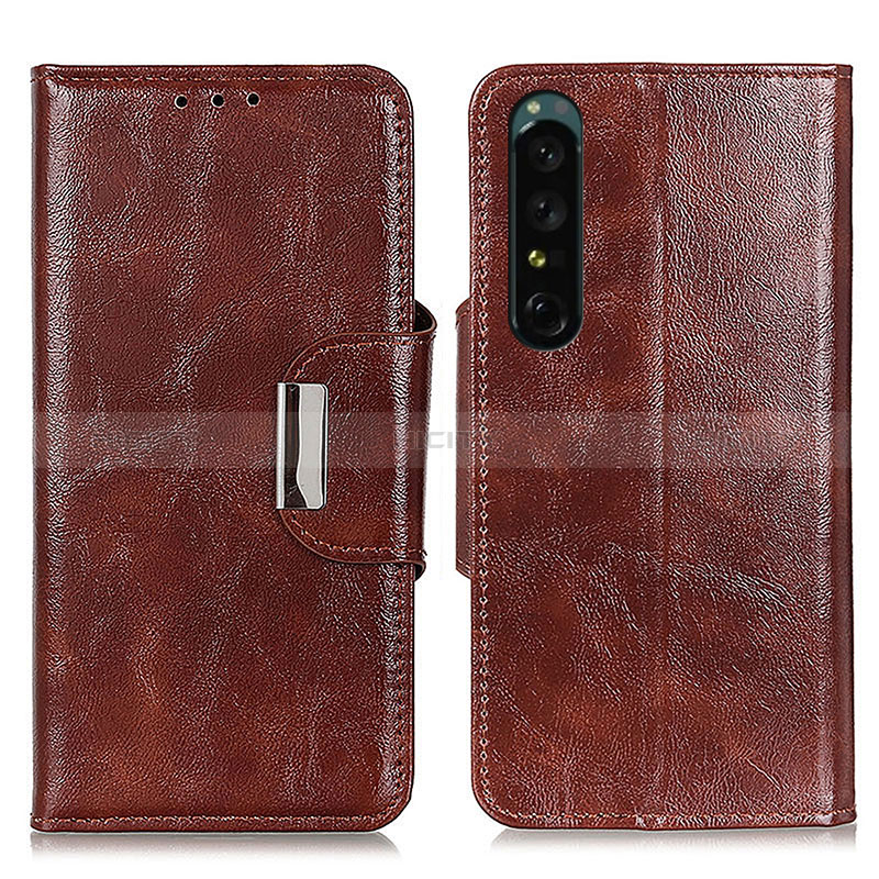 Coque Portefeuille Livre Cuir Etui Clapet N04P pour Sony Xperia 1 III Marron Plus