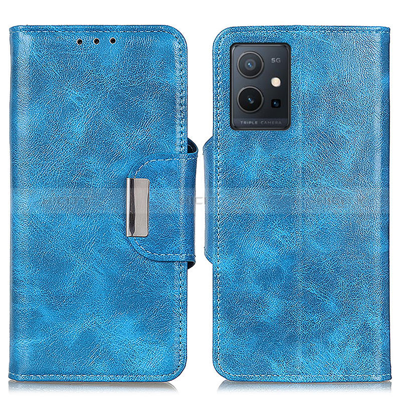 Coque Portefeuille Livre Cuir Etui Clapet N04P pour Vivo Y33e 5G Bleu Ciel Plus