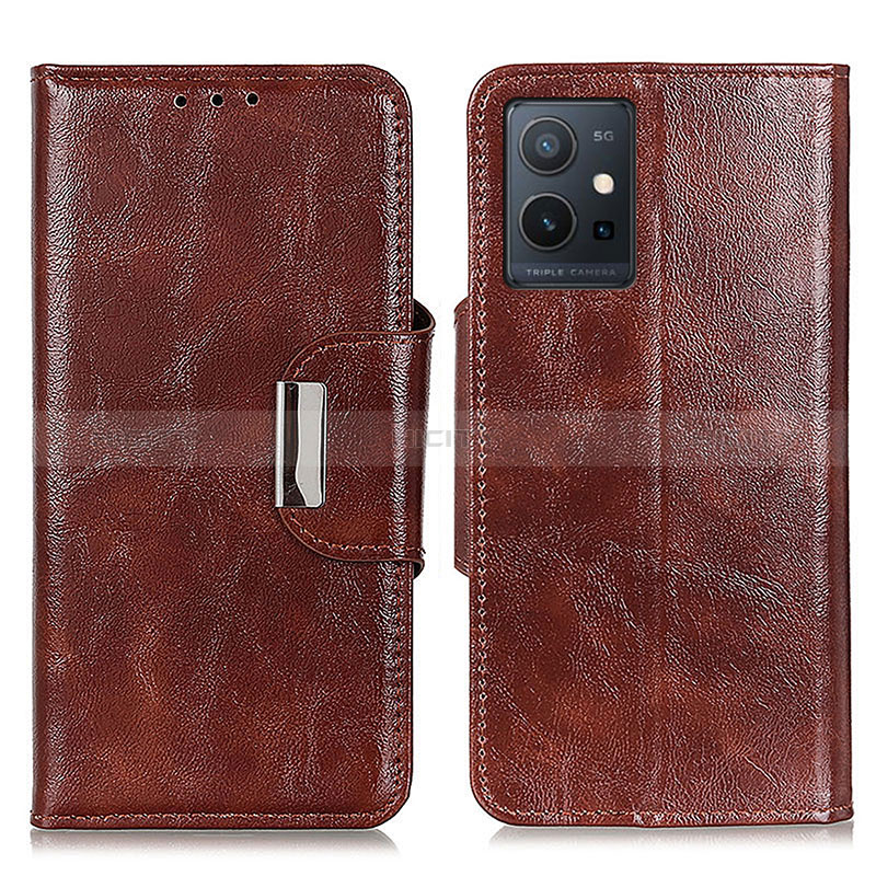 Coque Portefeuille Livre Cuir Etui Clapet N04P pour Vivo Y33e 5G Marron Plus