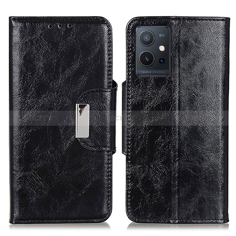 Coque Portefeuille Livre Cuir Etui Clapet N04P pour Vivo Y33e 5G Noir Plus