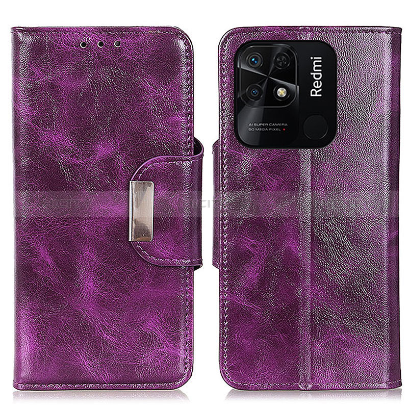Coque Portefeuille Livre Cuir Etui Clapet N04P pour Xiaomi Redmi 10 India Violet Plus