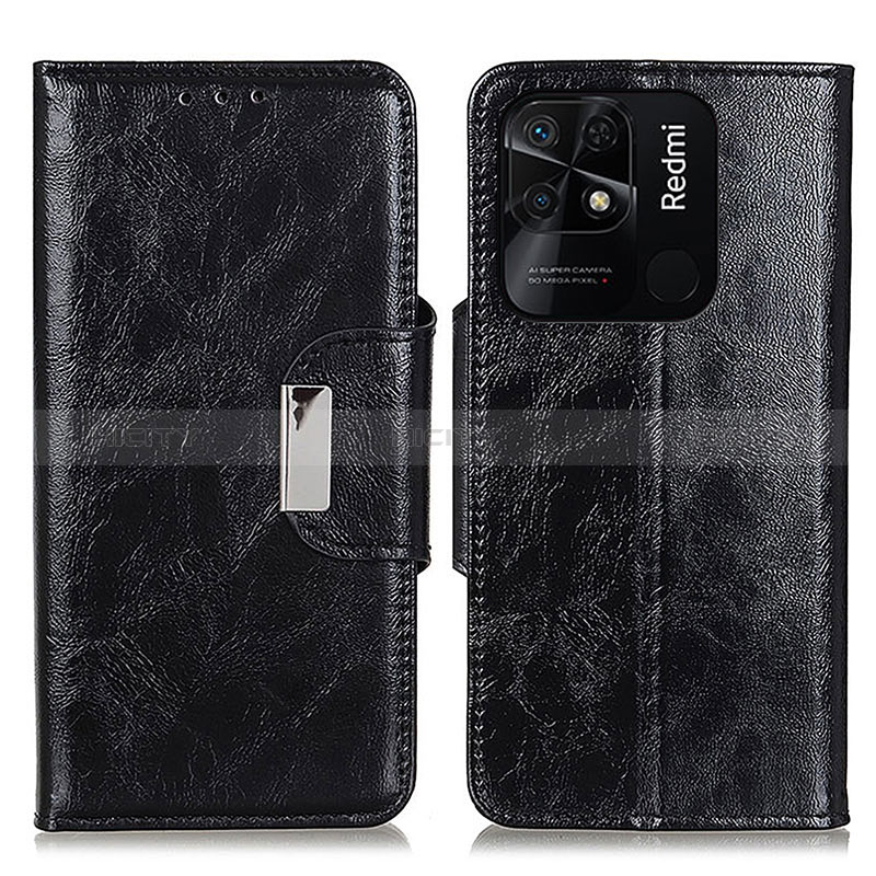 Coque Portefeuille Livre Cuir Etui Clapet N04P pour Xiaomi Redmi 10C 4G Noir Plus