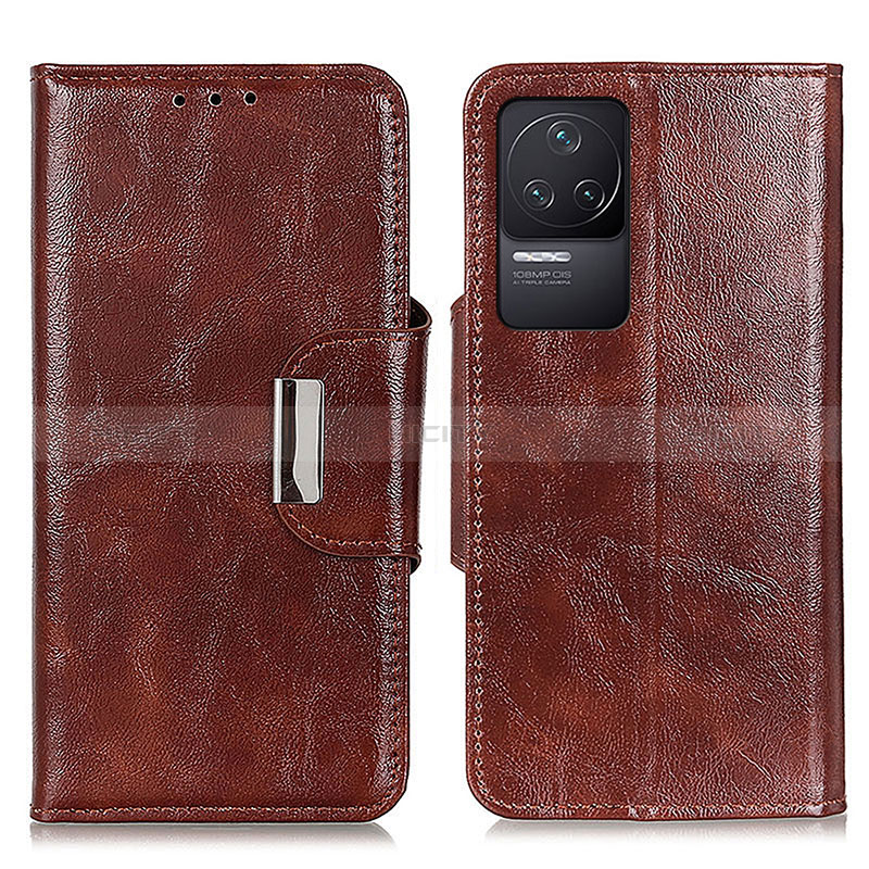 Coque Portefeuille Livre Cuir Etui Clapet N04P pour Xiaomi Redmi K50 5G Marron Plus