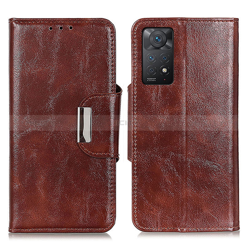 Coque Portefeuille Livre Cuir Etui Clapet N04P pour Xiaomi Redmi Note 11 Pro 4G Marron Plus