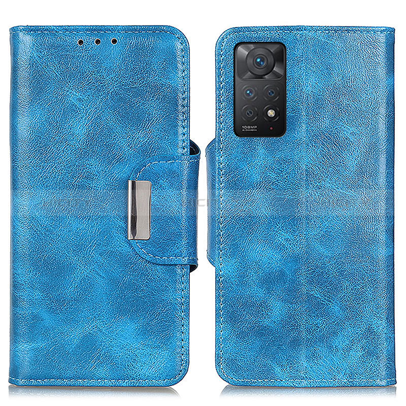 Coque Portefeuille Livre Cuir Etui Clapet N04P pour Xiaomi Redmi Note 11 Pro 5G Bleu Ciel Plus