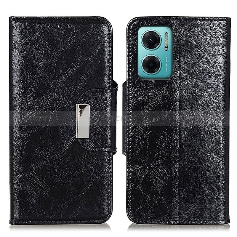 Coque Portefeuille Livre Cuir Etui Clapet N04P pour Xiaomi Redmi Note 11E 5G Noir Plus