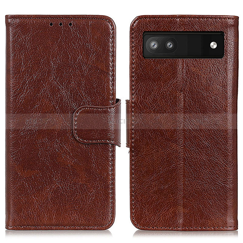 Coque Portefeuille Livre Cuir Etui Clapet N05P pour Google Pixel 7a 5G Marron Plus