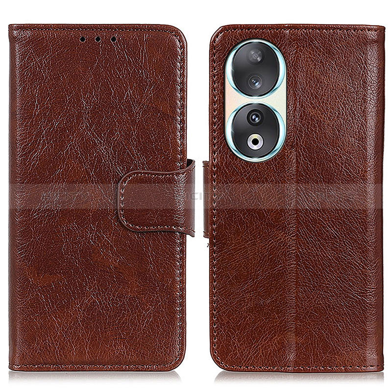 Coque Portefeuille Livre Cuir Etui Clapet N05P pour Huawei Honor 90 5G Marron Plus