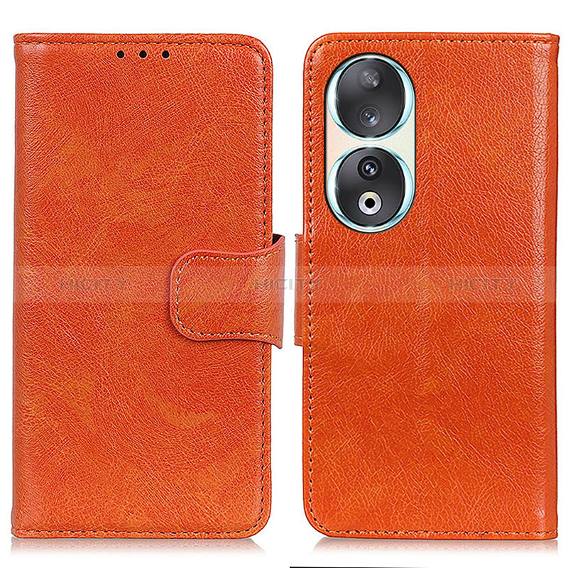 Coque Portefeuille Livre Cuir Etui Clapet N05P pour Huawei Honor 90 5G Orange Plus