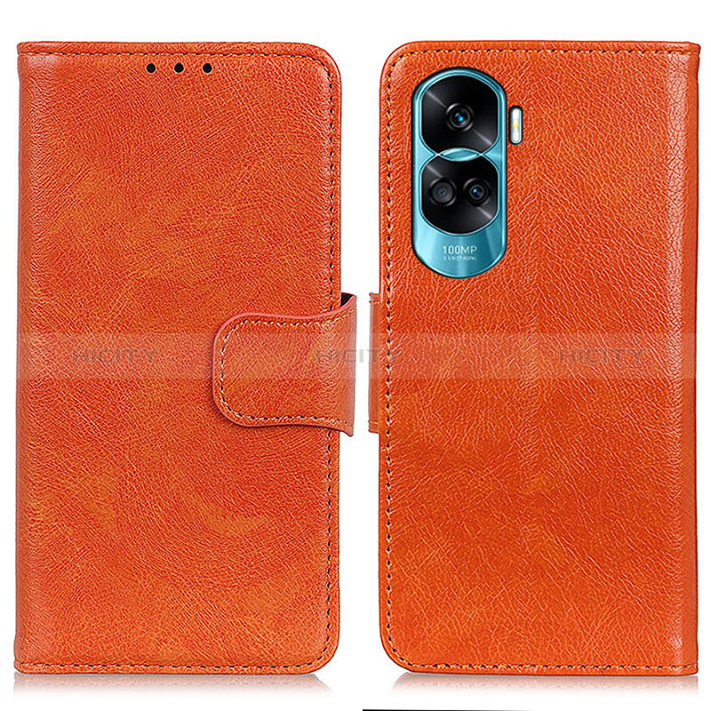 Coque Portefeuille Livre Cuir Etui Clapet N05P pour Huawei Honor 90 Lite 5G Orange Plus