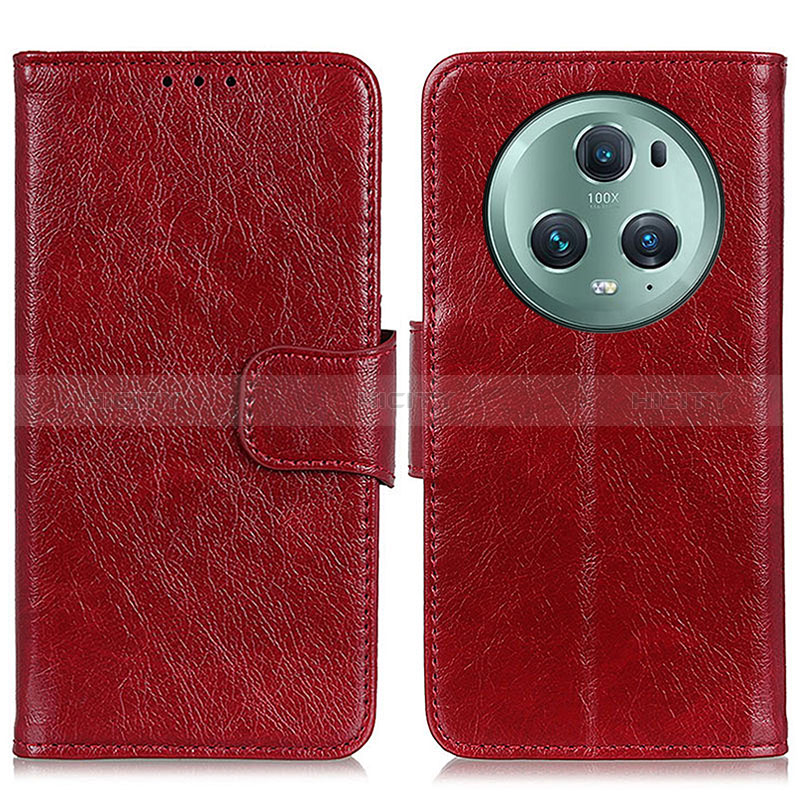 Coque Portefeuille Livre Cuir Etui Clapet N05P pour Huawei Honor Magic5 Pro 5G Rouge Plus