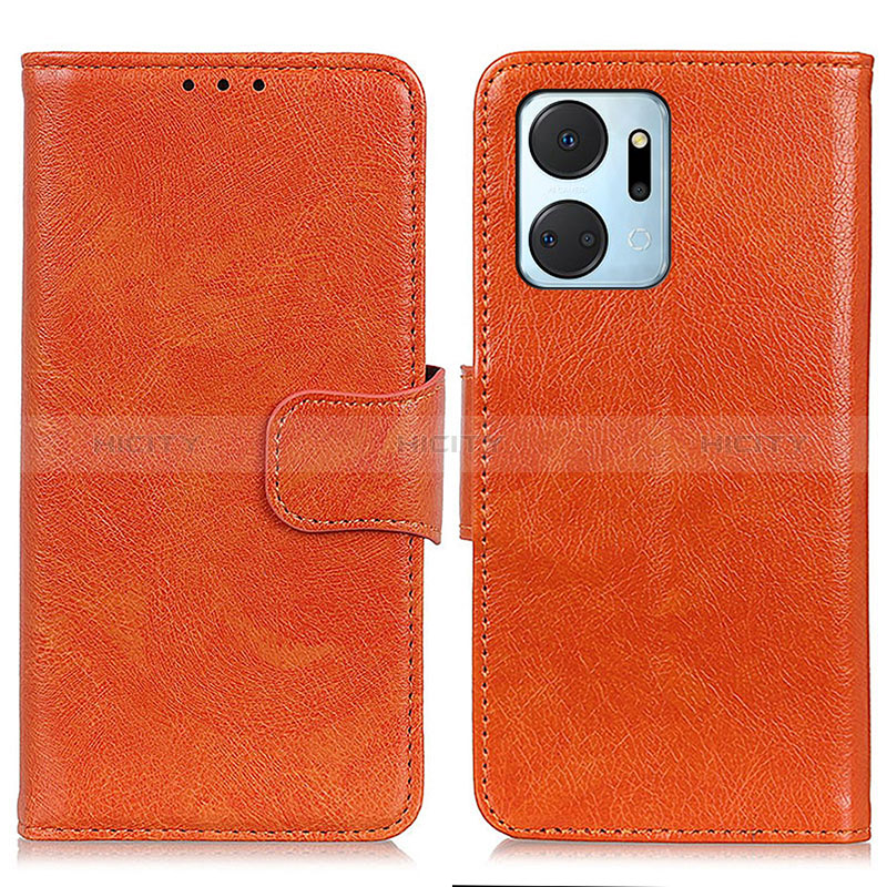 Coque Portefeuille Livre Cuir Etui Clapet N05P pour Huawei Honor X7a Orange Plus