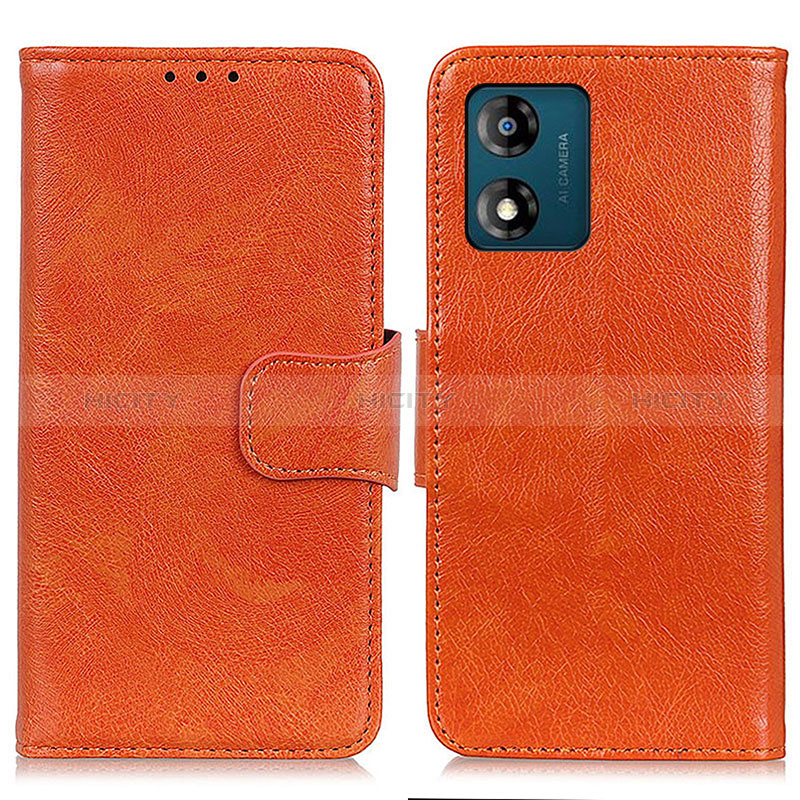 Coque Portefeuille Livre Cuir Etui Clapet N05P pour Motorola Moto E13 Orange Plus