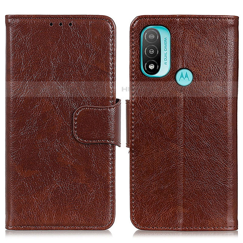 Coque Portefeuille Livre Cuir Etui Clapet N05P pour Motorola Moto E20 Marron Plus