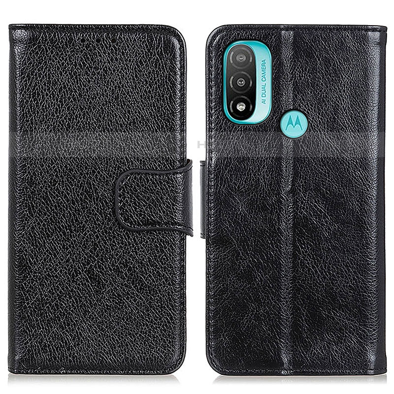 Coque Portefeuille Livre Cuir Etui Clapet N05P pour Motorola Moto E30 Noir Plus