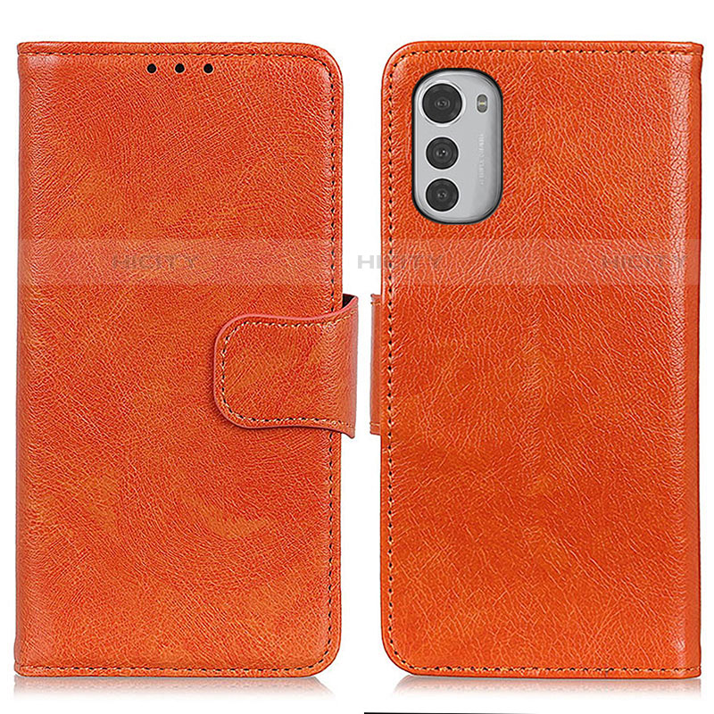 Coque Portefeuille Livre Cuir Etui Clapet N05P pour Motorola Moto E32 Orange Plus