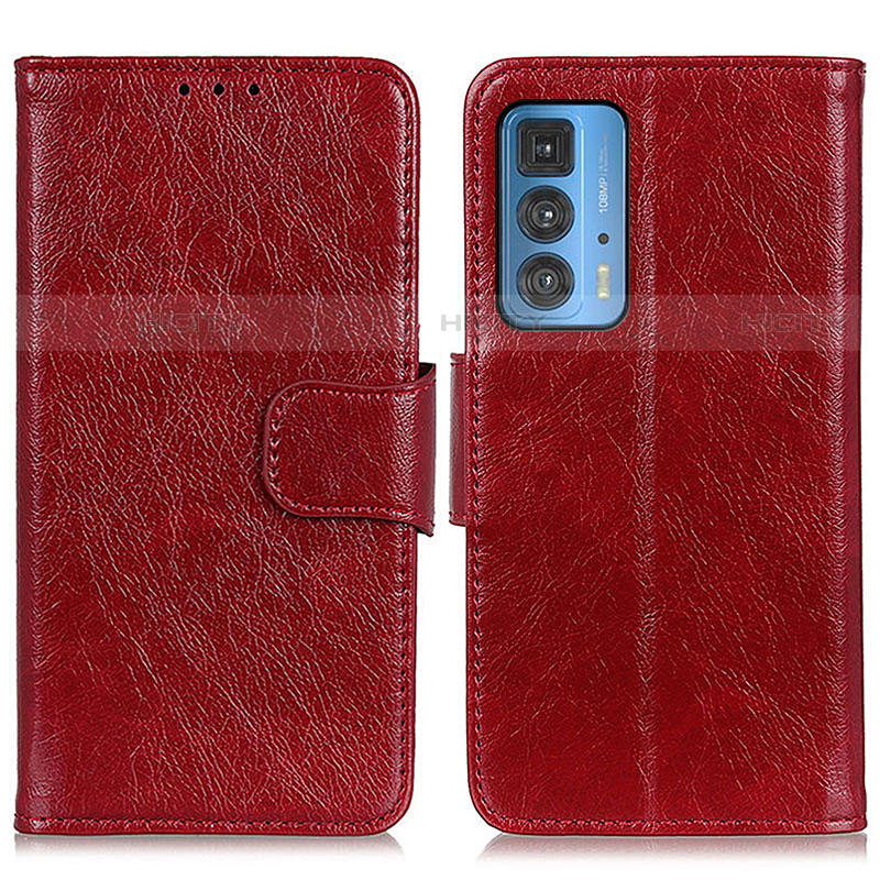 Coque Portefeuille Livre Cuir Etui Clapet N05P pour Motorola Moto Edge 20 Pro 5G Rouge Plus