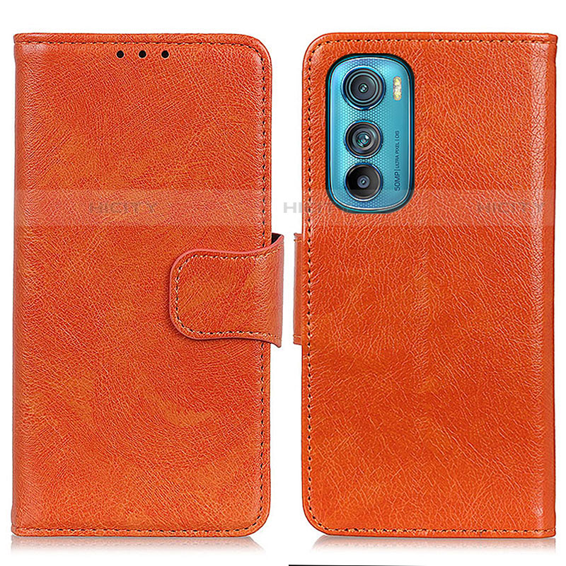 Coque Portefeuille Livre Cuir Etui Clapet N05P pour Motorola Moto Edge 30 5G Orange Plus