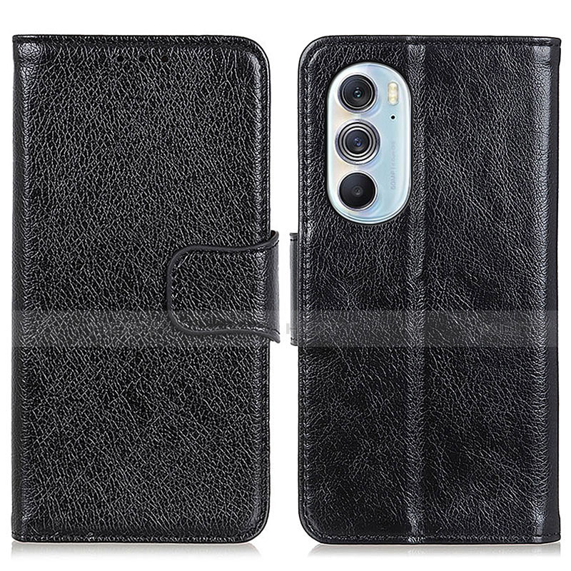 Coque Portefeuille Livre Cuir Etui Clapet N05P pour Motorola Moto Edge 30 Pro 5G Noir Plus