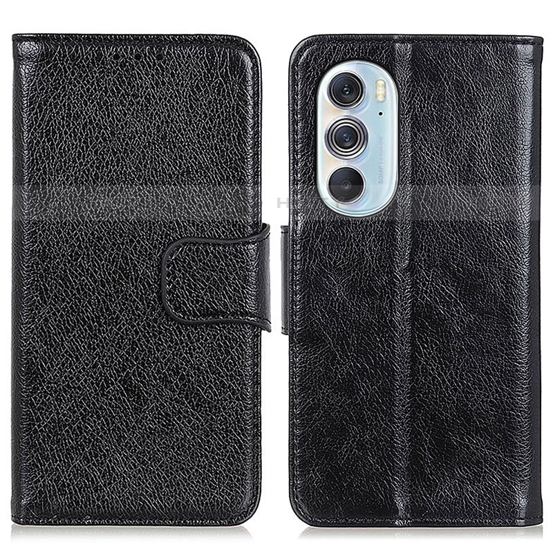 Coque Portefeuille Livre Cuir Etui Clapet N05P pour Motorola Moto Edge X30 5G Noir Plus