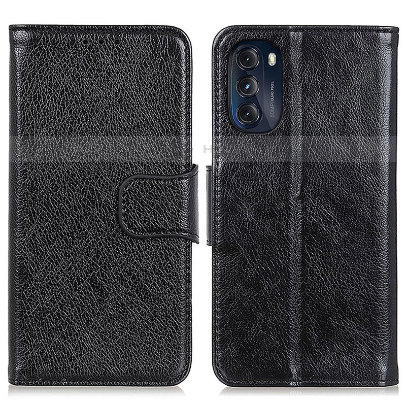 Coque Portefeuille Livre Cuir Etui Clapet N05P pour Motorola Moto G 5G (2022) Noir Plus