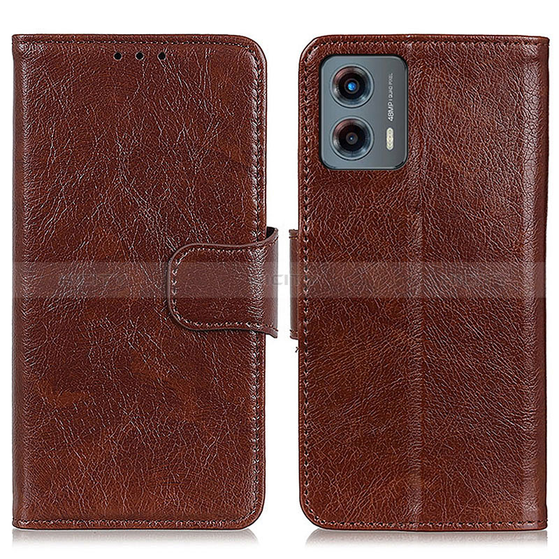 Coque Portefeuille Livre Cuir Etui Clapet N05P pour Motorola Moto G 5G (2023) Marron Plus