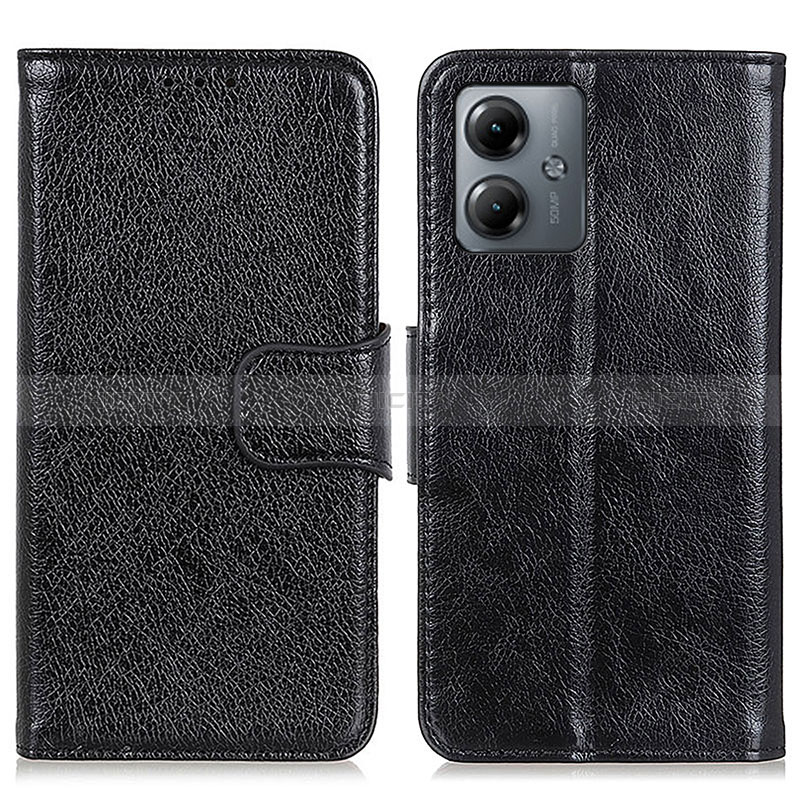 Coque Portefeuille Livre Cuir Etui Clapet N05P pour Motorola Moto G14 Noir Plus