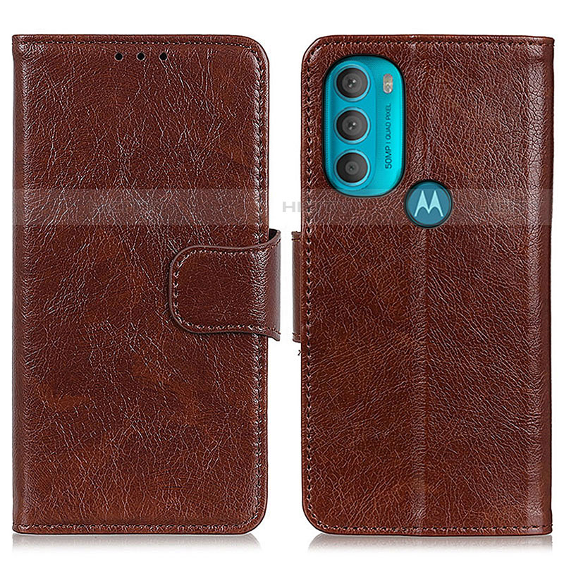 Coque Portefeuille Livre Cuir Etui Clapet N05P pour Motorola Moto G71 5G Marron Plus