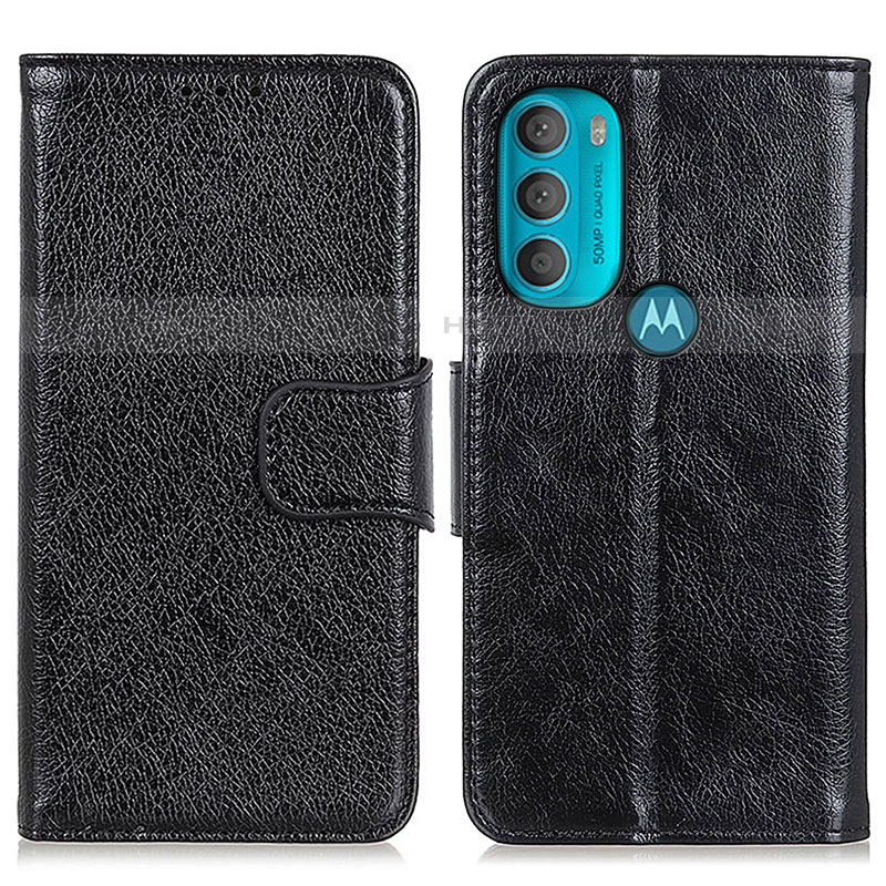 Coque Portefeuille Livre Cuir Etui Clapet N05P pour Motorola Moto G71 5G Noir Plus