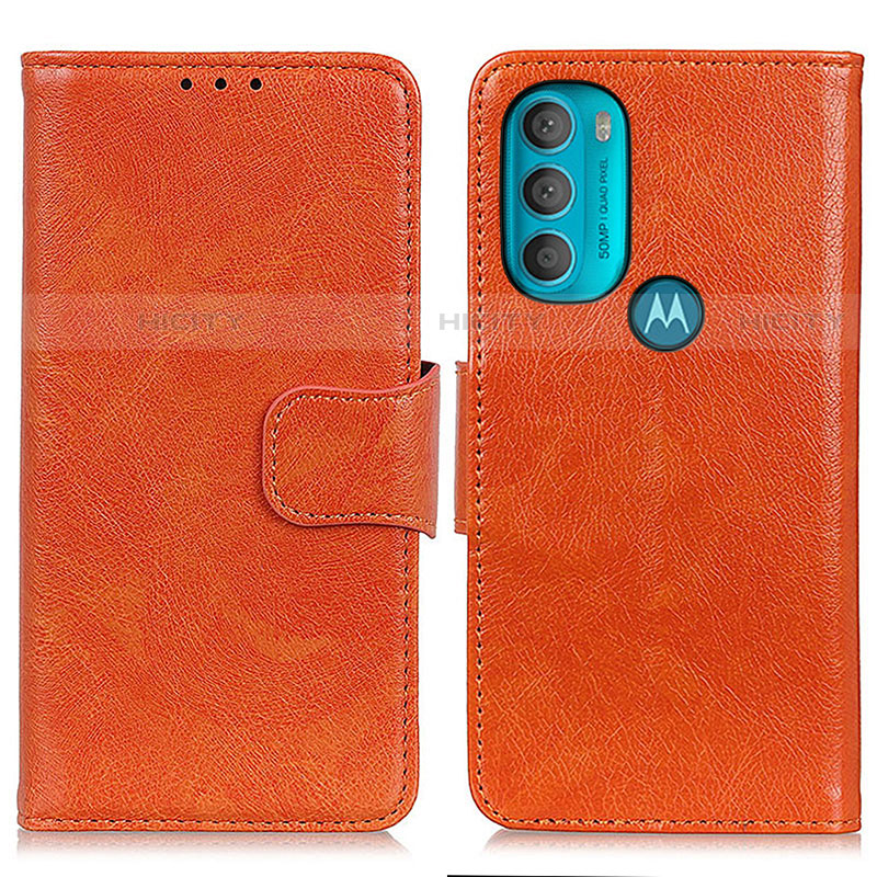 Coque Portefeuille Livre Cuir Etui Clapet N05P pour Motorola Moto G71 5G Orange Plus