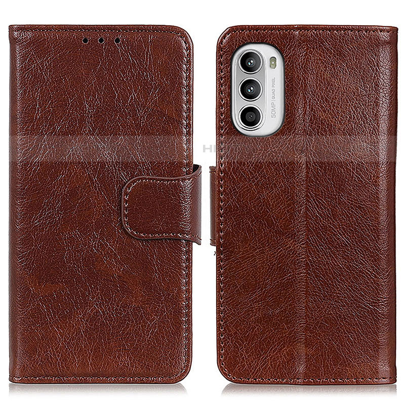 Coque Portefeuille Livre Cuir Etui Clapet N05P pour Motorola Moto G82 5G Marron Plus