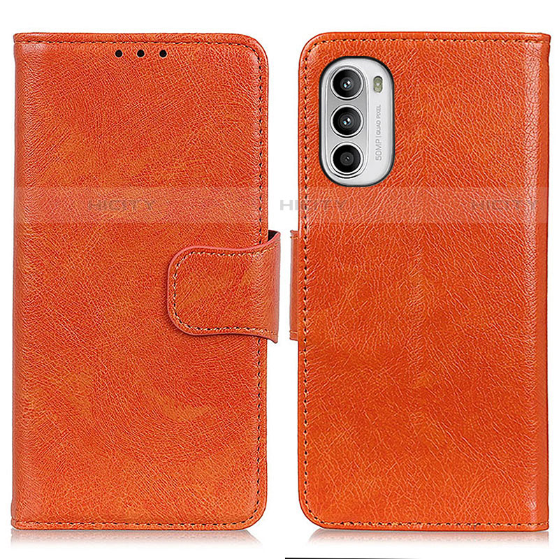 Coque Portefeuille Livre Cuir Etui Clapet N05P pour Motorola Moto G82 5G Orange Plus