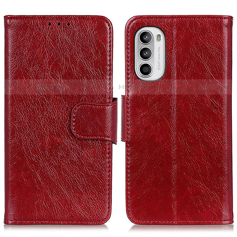 Coque Portefeuille Livre Cuir Etui Clapet N05P pour Motorola Moto G82 5G Rouge Plus