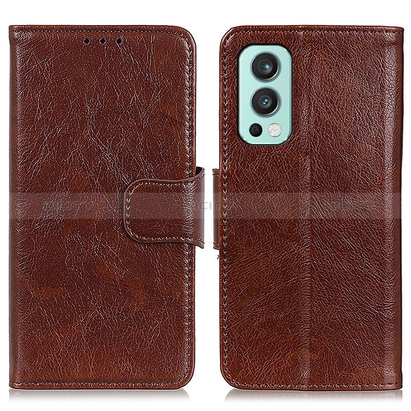 Coque Portefeuille Livre Cuir Etui Clapet N05P pour OnePlus Nord 2 5G Marron Plus