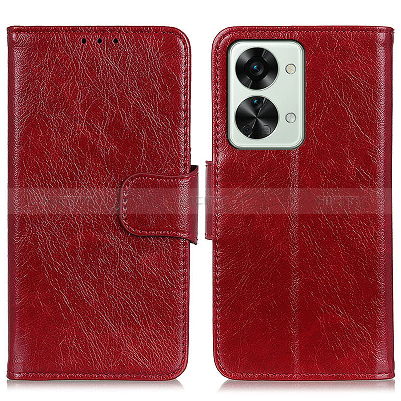 Coque Portefeuille Livre Cuir Etui Clapet N05P pour OnePlus Nord 2T 5G Rouge Plus