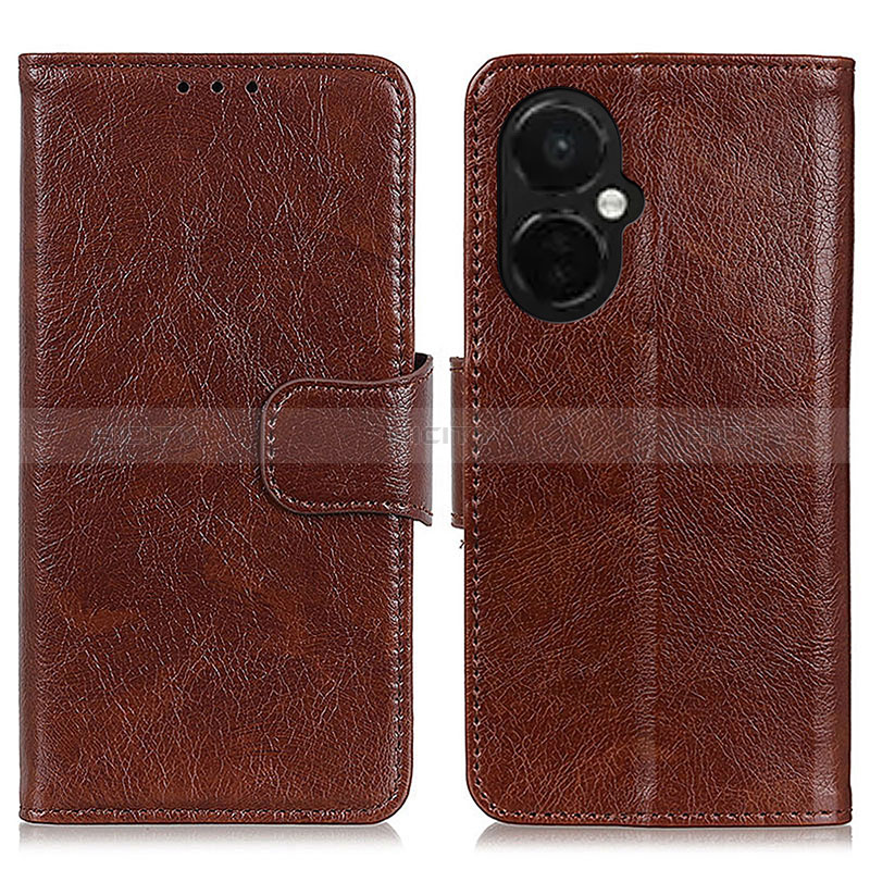 Coque Portefeuille Livre Cuir Etui Clapet N05P pour OnePlus Nord CE 3 5G Marron Plus