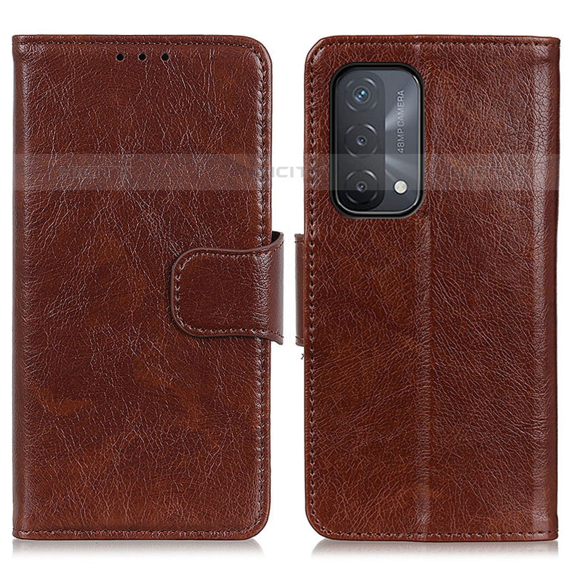 Coque Portefeuille Livre Cuir Etui Clapet N05P pour OnePlus Nord N200 5G Marron Plus