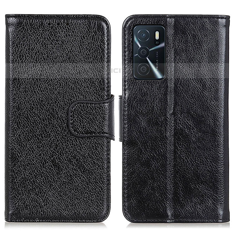 Coque Portefeuille Livre Cuir Etui Clapet N05P pour Oppo A16s Noir Plus